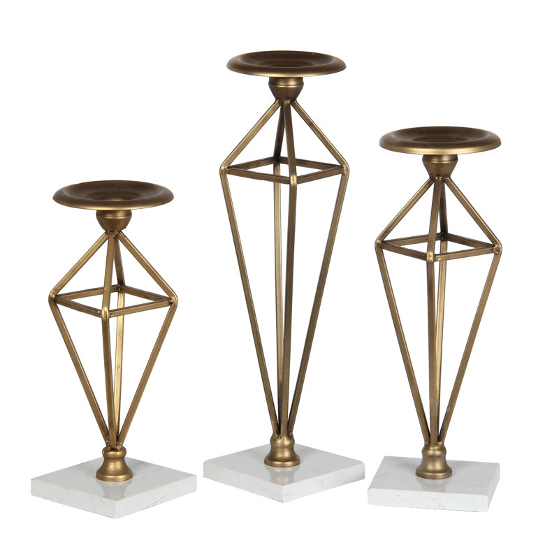 Willa Arlo Interiors 3 Piece Iron Candlestick Set & Reviews Wayfair